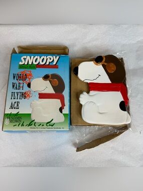 Snoopy Flying Ace Spoon Rest Holder 1994 Benjamin Medwin RARE With Box